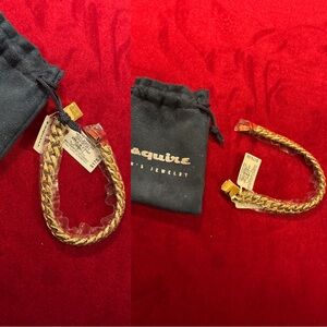 Gold-Tone stainless steel mens chain bracelet.